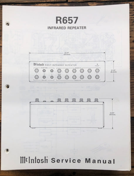 McIntosh R657 R-657 Infrared Repeater  Service Manual *Original*