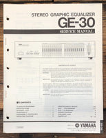 Yamaha GE-30 Graphic Equalizer Service Manual *Original*