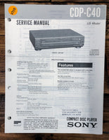 Sony CDP-C40 CD Player  Service Manual *Original*