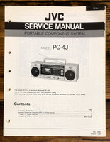 JVC PC-4 PC-4J Stereo / Boombox  Service Manual *Original*