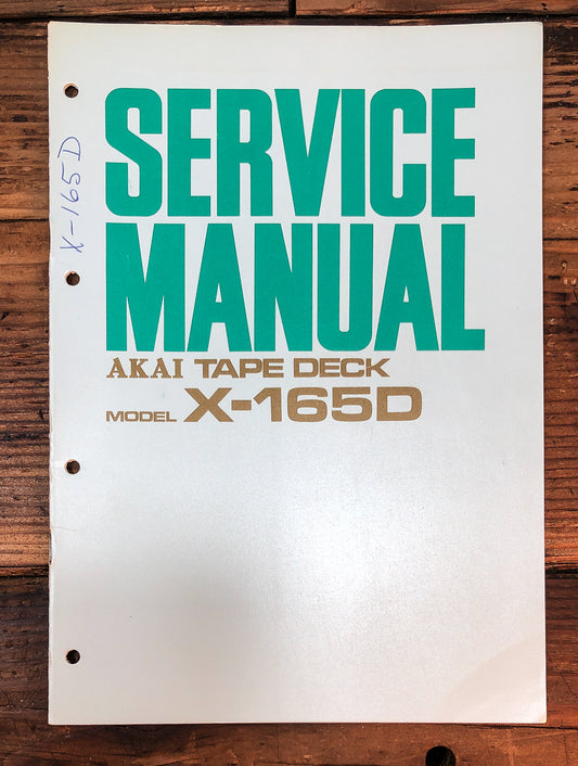 Akai Model X-165D  Service Manual *Original*