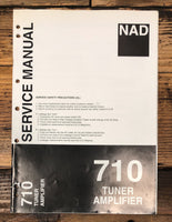 NAD Model 710 Tuner Amplifier Service Manual *Original*