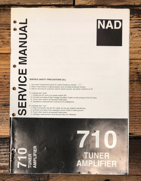 NAD Model 710 Tuner Amplifier Service Manual *Original*