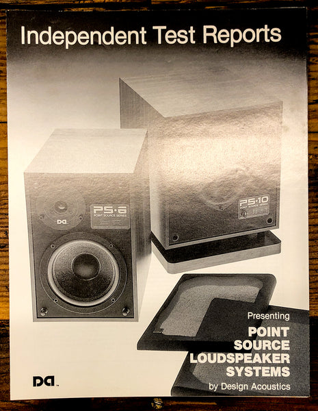 Design Acoustics PS-10 PS-6 PS-30 Speaker 4pg Foldout Dealer Brochure *Orig*