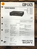 Sony CDP-C425 CD Player Service Manual *Original*
