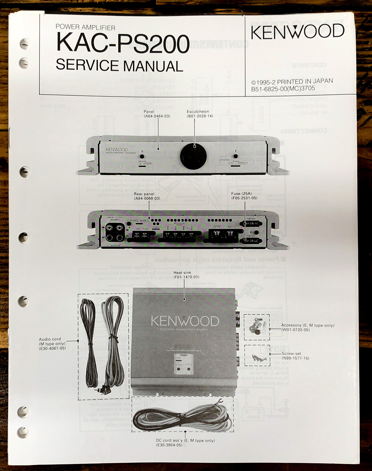 Kenwood KAC-PS200 Amplifier  Service Manual *Original*