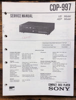 Sony CDP-997 CD Player  Service Manual *Original*