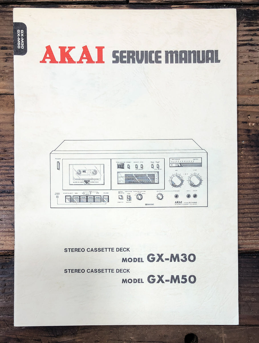 Akai GX-M30 GX-M50 Cassette Service Manual *Original*