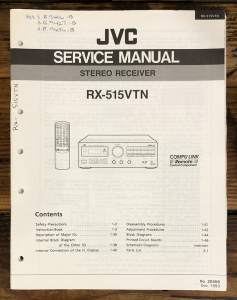 JVC RX-515VTN RX-515 Receiver  Service Manual *Original*