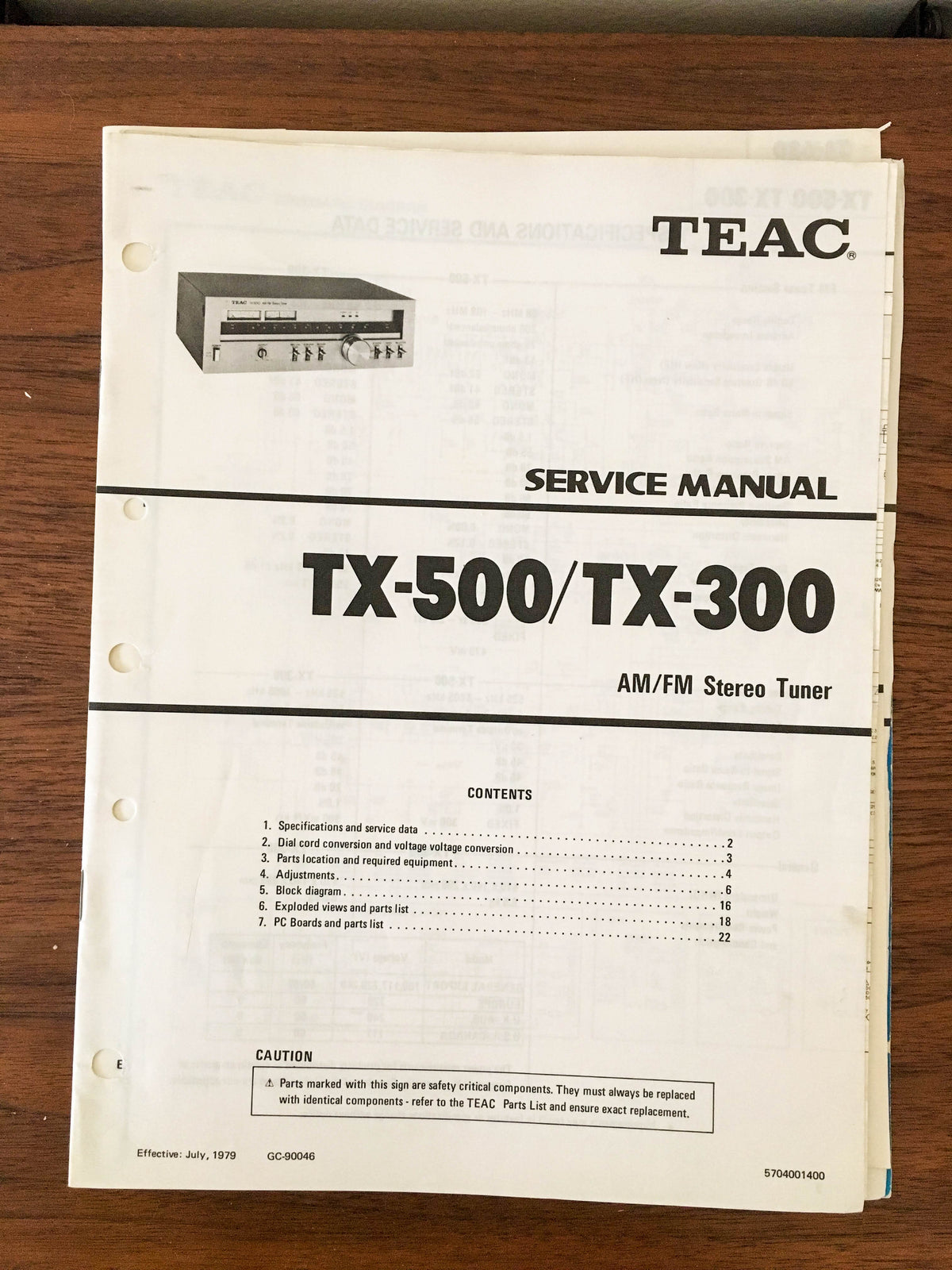 Teac TX-500 TX-300 Tuner Service Manual *Original*