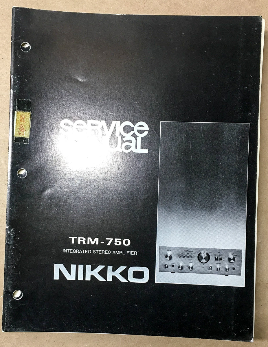 Nikko TRM-750 Integrated Amplifier Service Manual *Original*