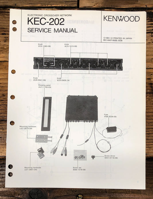Kenwood KEC-202 Crossover Service Manual *Original*