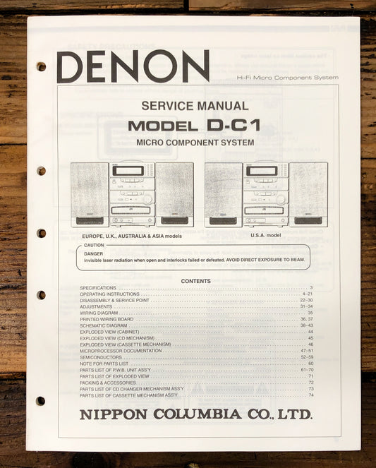 Denon D-C1 Stereo  Service Manual *Original*