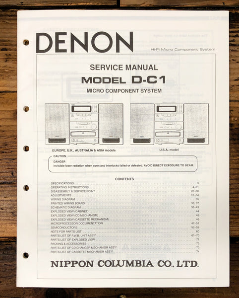 Denon D-C1 Stereo  Service Manual *Original*