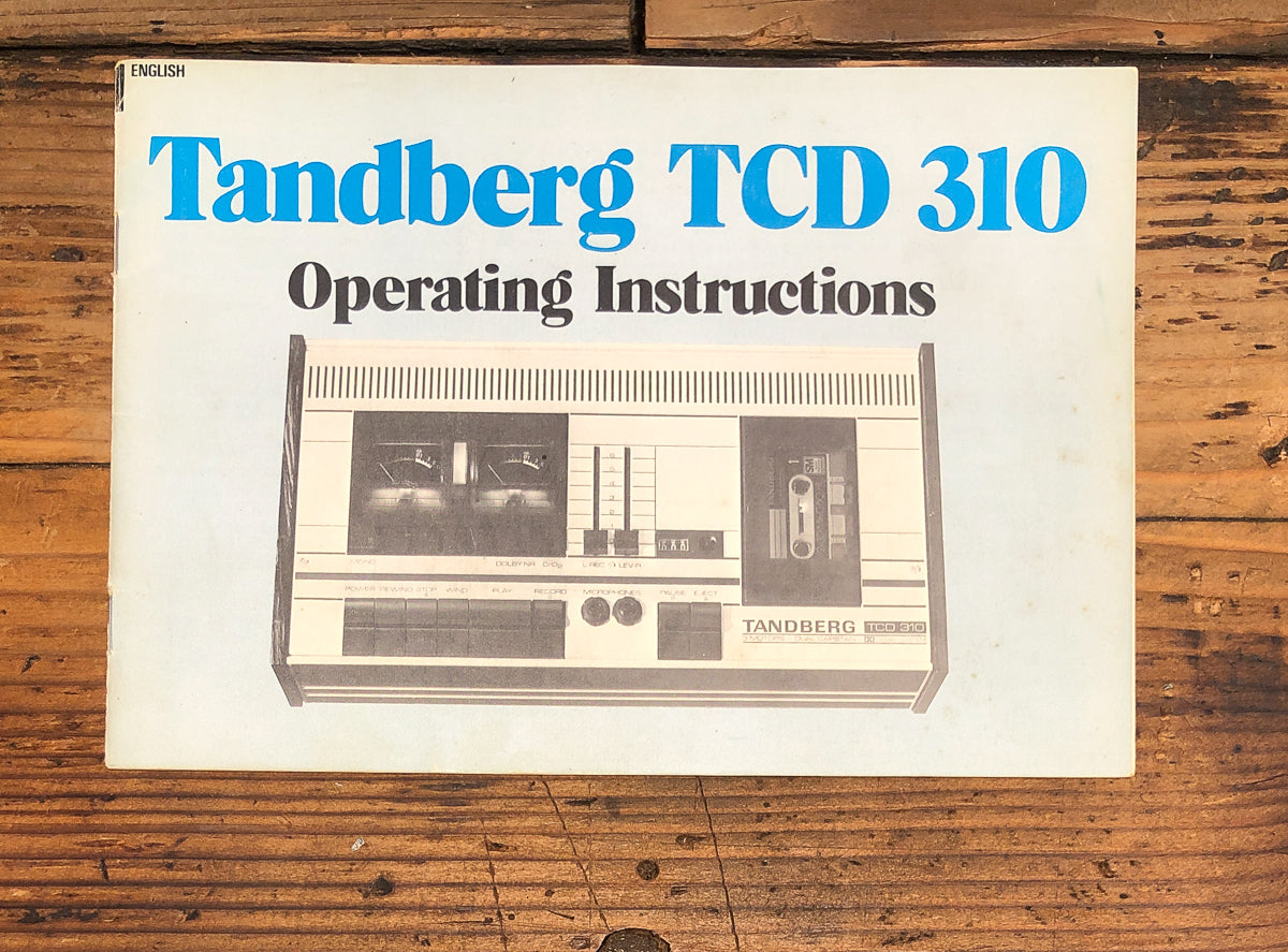 Tandberg TCD-310 TCD310 Cassette Owners / User Manual *Original*