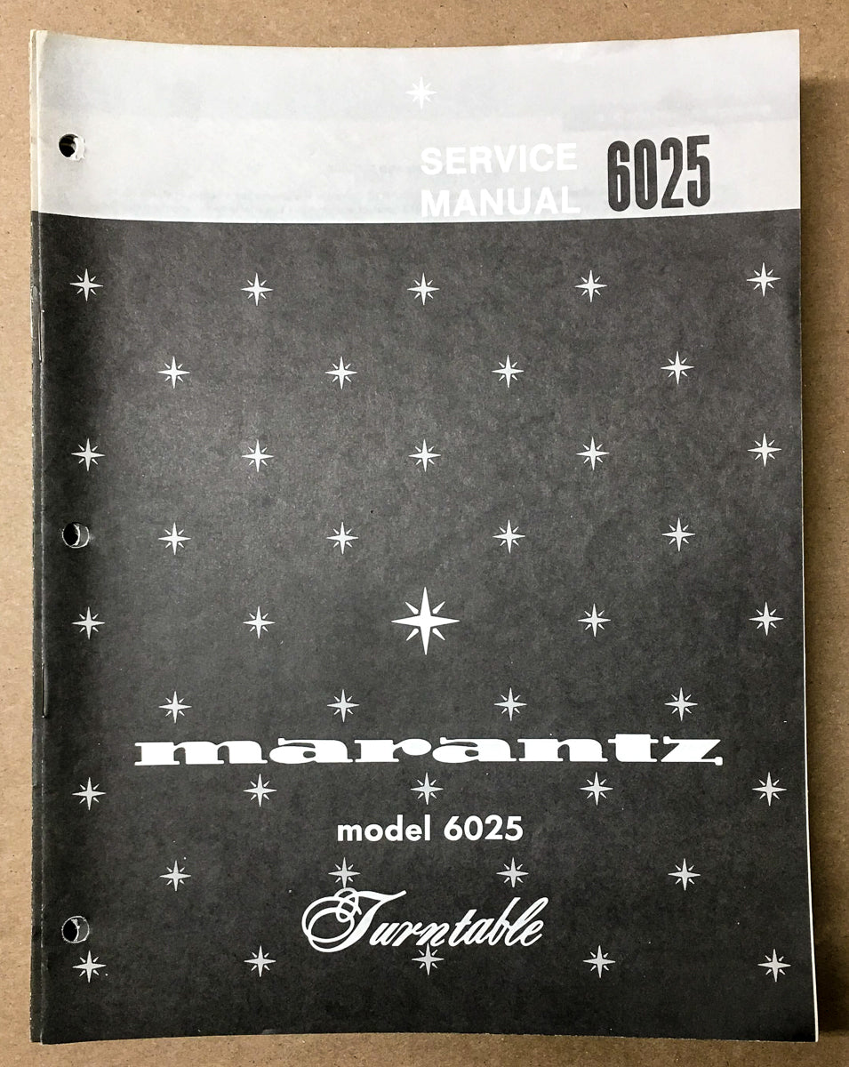Marantz Model 6025 Record Player / Turntable Service Manual *Original*