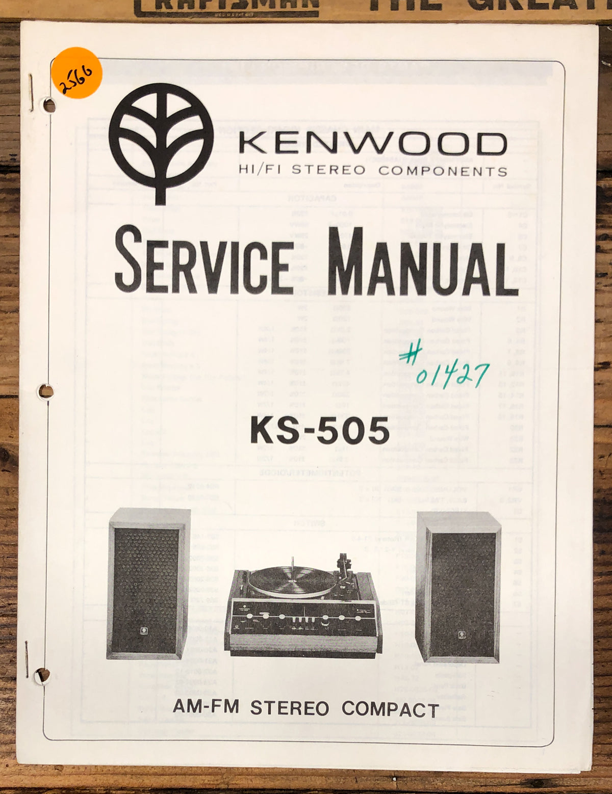 Kenwood KS-505 Stereo  Service Manual *Original*