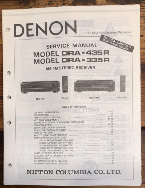 Denon DRA-335R DRA-435R Receiver  Service Manual *Original*