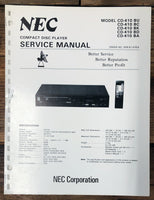 NEC CD-410 CD Player  Service Manual *Original*