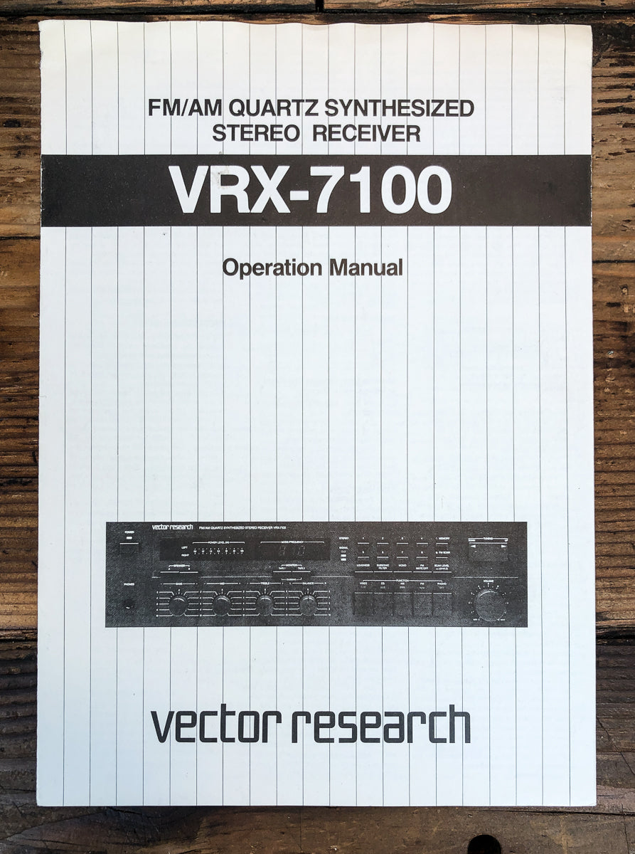 Vector Research VRX-7100 Receiver Owners / User Manual *Original*