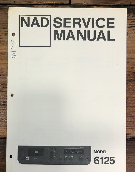 NAD Model 6125 Cassette Service Manual *Original*