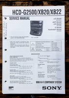 Sony HCD-G2500 -XB20 -XB22 Stereo  Service Manual *Original*