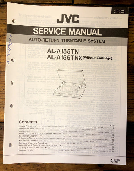 JVC AL-A155TN -AT155TNX Record Player / Turntable  Service Manual *Original*