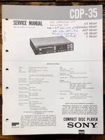 Sony CDP-35 CD Player  Service Manual *Original*