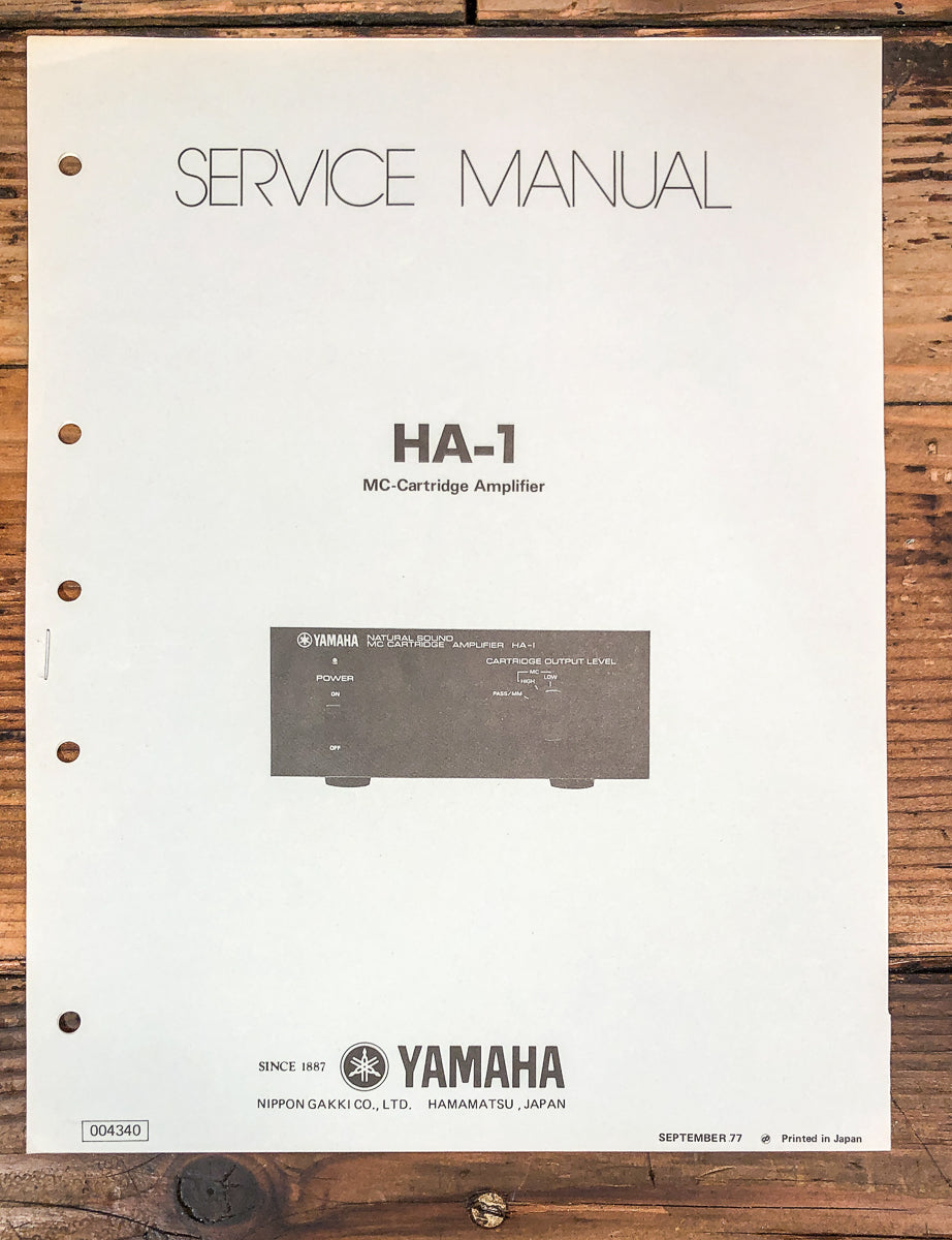 Yamaha HA-1 Headpone Amplifier Service Manual *Original*