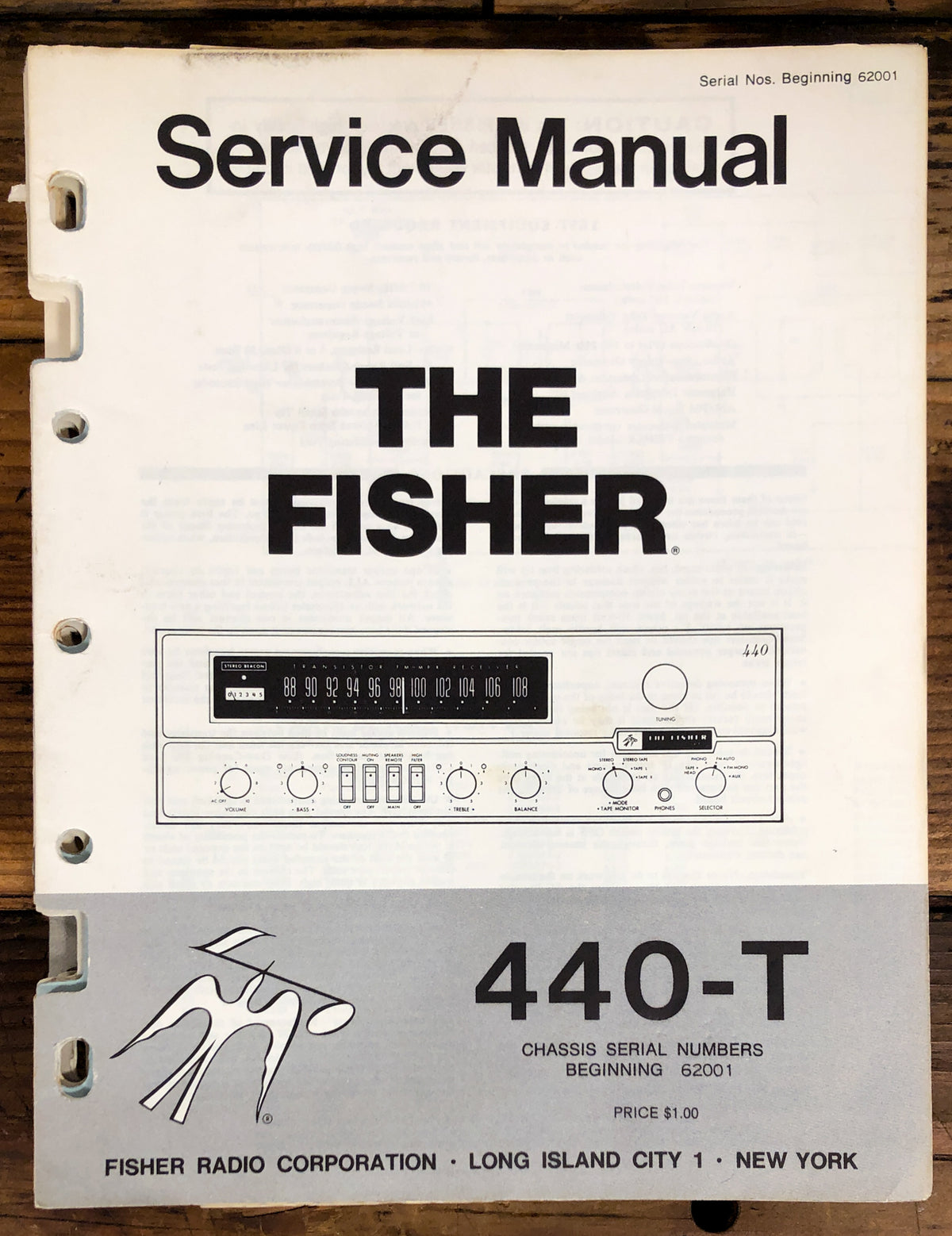 Fisher Model 440-T Receiver Service Manual *Original* #1