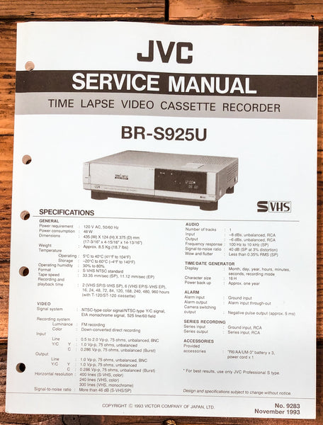 JVC BR-S925U VCR Service Manual *Original*