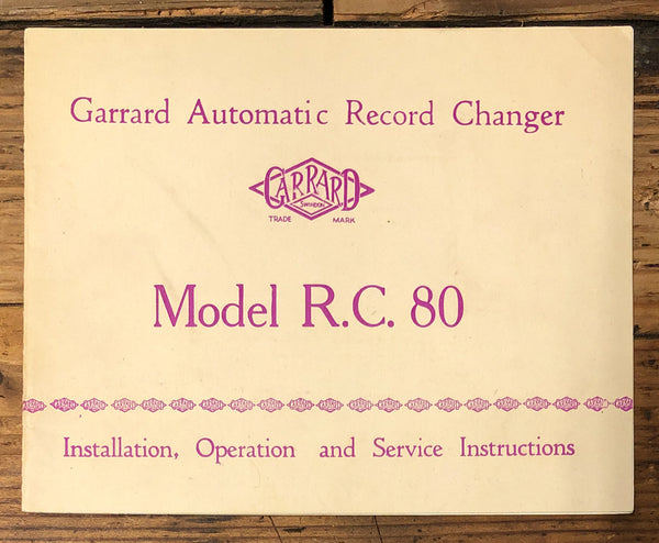 Turntable Owner / User Manual *Original* – Vintage Audio Store ...