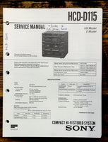 Sony HCD-D115 Stereo  Service Manual *Original*