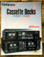 Onkyo TA-RW11 TA-R33 Cassette 3 pg Dealer Brochure  *Original*