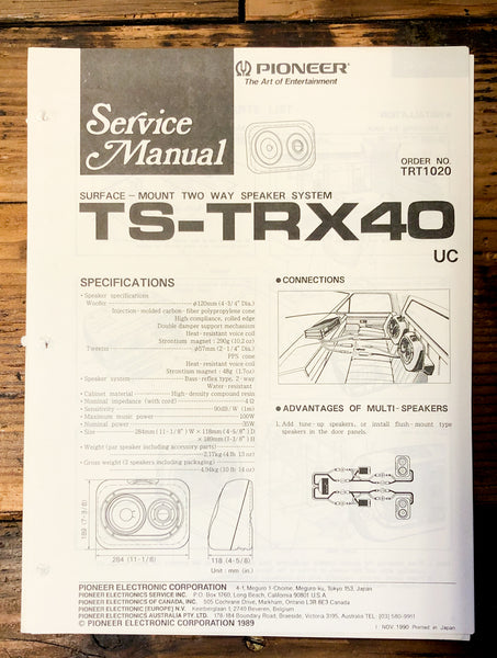 Pioneer TS-TRX40 Speaker  Service Manual *Original*