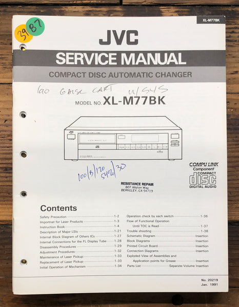 JVC XL-M77 XL-M77BK CD Player  Service Manual *Original*