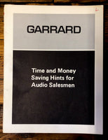 Garrard Turntables Hints for Audio Salesmen   Service Manual *Original*