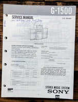 Sony G-1500 Stereo  Service Manual *Original*