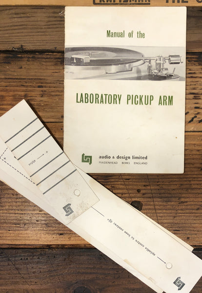 Audio & Design LTD Laboratory Pickup Arm Tonearm Owners / User Manual *Original*