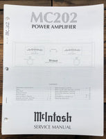 McIntosh MC202 MC-202 Amplifier  Service Manual *Original*