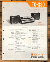 Sony TC-330 Reel to Reel  Service Manual *Original*