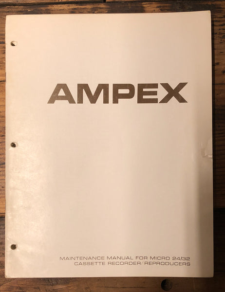 Ampex Micro 24 Micro 32 Cassette  Service Manual *Original*