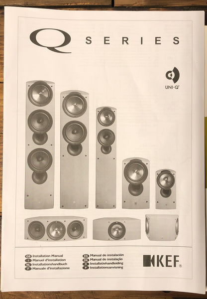 KEF iQ1 iQ3 iQ5 iQ7 iQ9 iQ8DS Speaker  Owner / User Manual *Original*