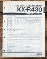Yamaha KX-R430 Cassette  Service Manual *Original*