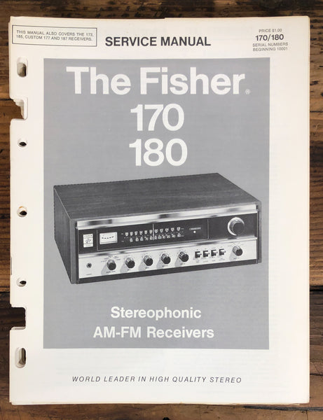 Fisher Model 170 Model 180 Receiver  Service Manual *Original*