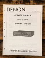Denon DCD-300 CD Player  Service Manual *Original*