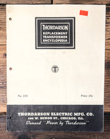 Thordarson Replacement Transformer Encyclopedia No.243  31pg  *Original*