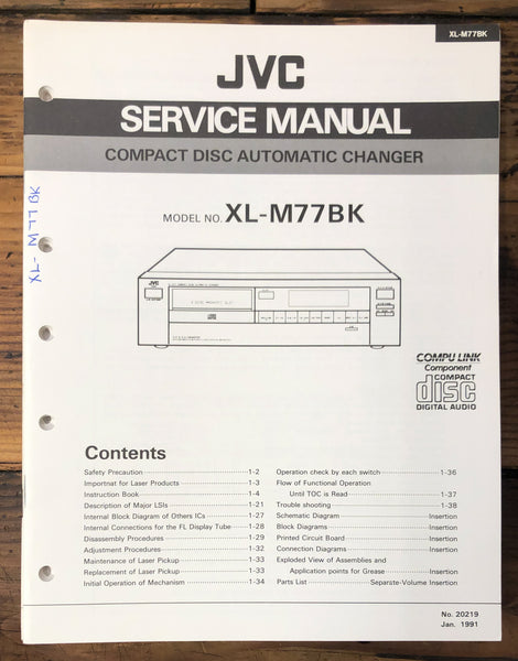 JVC XL-M77 XL-M77BK CD Player  Service Manual *Original*