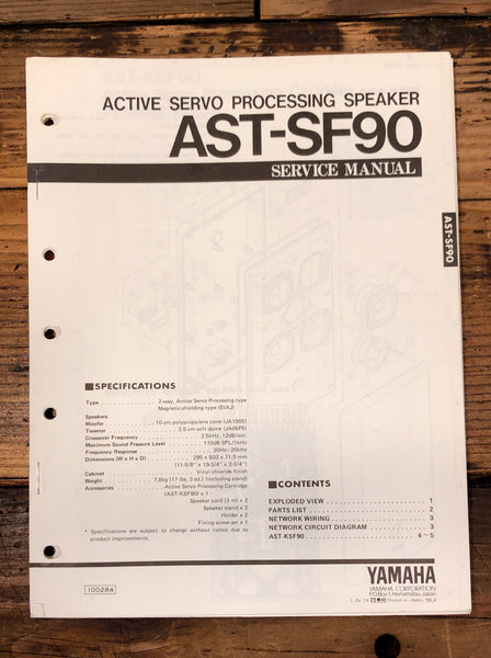 Yamaha AST-SF90 Speaker  Service Manual *Original*