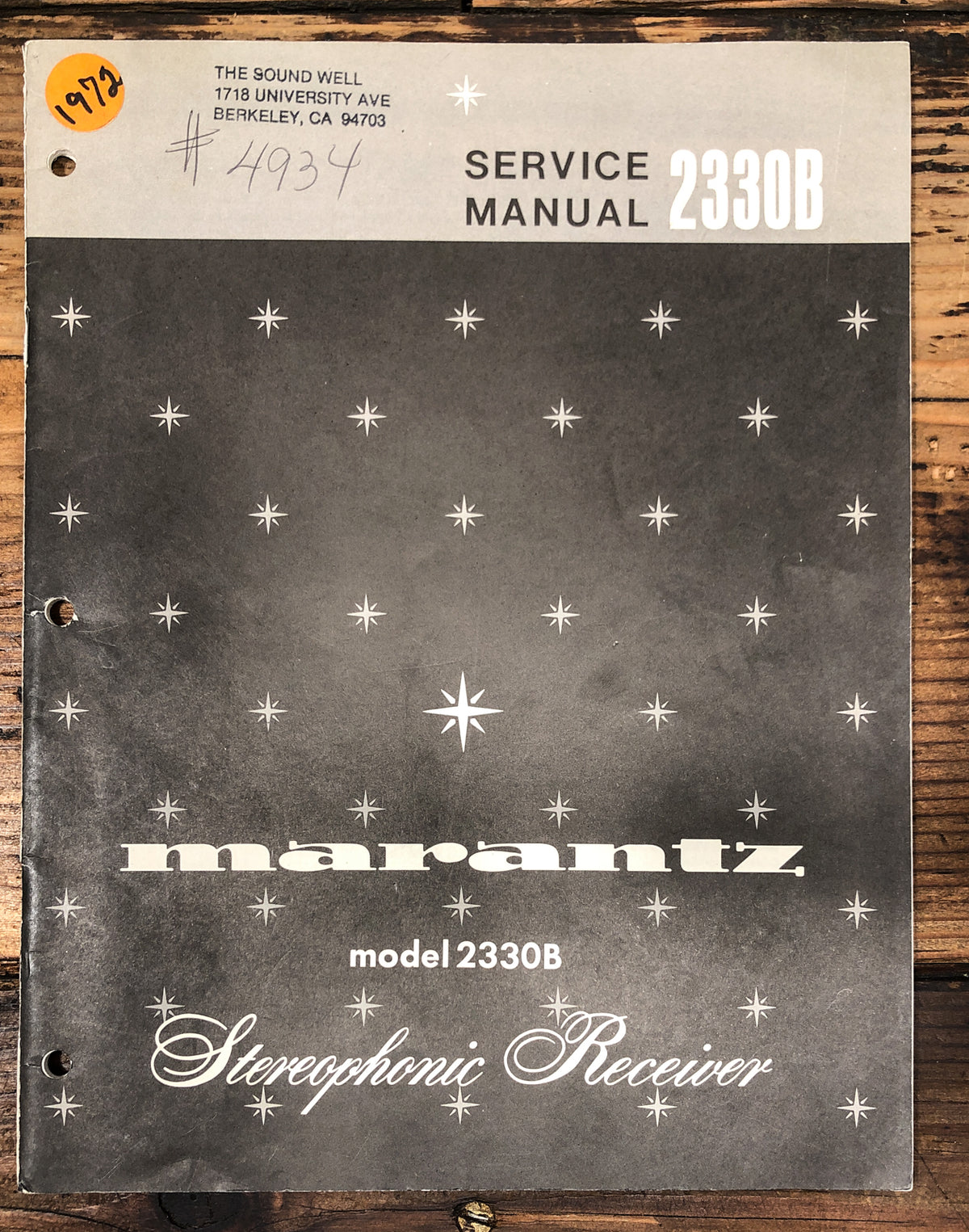 Pioneer Model 2330B Receiver Service Manual *Original*